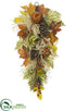 Silk Plants Direct Apple, Pine Cone, Maple Door Swag - Fall - Pack of 4