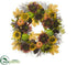 Silk Plants Direct Sunflower, Pumpkin, Pine Cone Wreath - Fall - Pack of 2