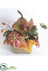 Silk Plants Direct Pumpkin, Gourd, Rosehip Arrangement - Fall - Pack of 6