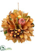 Silk Plants Direct Pine Cone, Wood Chip Leaf, Apple Orb - Fall - Pack of 6