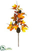 Silk Plants Direct Maple, Rosehip, Pine Cone Spray - Fall - Pack of 12