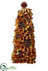 Silk Plants Direct Pine Cone, Wood Chip Leaf, Apple Cone Topiary - Fall - Pack of 2