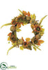 Silk Plants Direct Sunflower, Pumpkin, Berry Wreath - Fall - Pack of 2