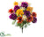 Silk Plants Direct Cone Hydrangea, Rose, Gerbera Daisy Bush - Purple Fall - Pack of 6