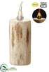 Silk Plants Direct Battery Operated Wood Faux Candle - Natural - Pack of 24