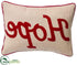 Silk Plants Direct Hope Embroidered Jute Pillow - Red Natural - Pack of 6