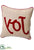 Joy Embroidered Jute Pillow - Red Natural - Pack of 6