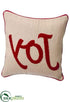 Silk Plants Direct Joy Embroidered Jute Pillow - Red Natural - Pack of 6
