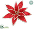 Silk Plants Direct Bell Centered Velvet Poinsettia - Red Natural - Pack of 12