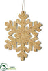 Silk Plants Direct Snowflake Ornament - Brown Natural - Pack of 36