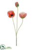 Silk Plants Direct Poppy Spray - Salmon - Pack of 12
