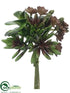 Silk Plants Direct Succulent Bouquet - Green Burgundy - Pack of 12