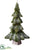 Iced Sisal Tree Ornament - Green Ice - Pack of 4