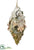 Iced Oak Leaf Finial Ornament - Green Ice - Pack of 12