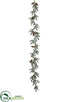 Silk Plants Direct Iced Pine Garland With Pine Cone - Green Ice - Pack of 4