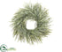 Silk Plants Direct Iced Grass, Cedar Wreath - Green Ice - Pack of 2