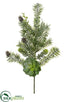 Silk Plants Direct Iced Echeveria, Plastic Pine Cone, Pine Spray - Green Ice - Pack of 12