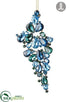 Silk Plants Direct Rhinestone Drop Ornament - Peacock - Pack of 6