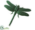 Silk Plants Direct Glittered Dragonfly Clip Ornament - Green Peacock - Pack of 12