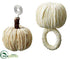 Silk Plants Direct Pumpkin Napkin Ring, Namecard Holder - Beige - Pack of 6