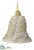 Leaf Pattern Bell Ornament - Beige - Pack of 24