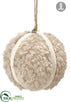 Silk Plants Direct Fur Ball Ornament - Beige - Pack of 12