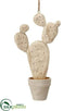 Silk Plants Direct Bunny Ear Cactus Table Top, Ornament - Natural Beige - Pack of 2