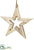 Wood Star Ornament - Natural Beige - Pack of 6