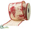 Silk Plants Direct Toile Canvas Ribbon - Red Beige - Pack of 6