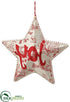 Silk Plants Direct Joy Star Ornament - Red Beige - Pack of 3