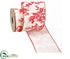 Silk Plants Direct Toile Linen Ribbon - Red Beige - Pack of 6