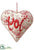 Joy Heart Ornament - Red Beige - Pack of 3