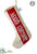 Merry Christmas Linen Stocking - Red Beige - Pack of 6