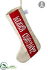 Silk Plants Direct Merry Christmas Linen Stocking - Red Beige - Pack of 6