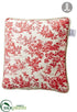 Silk Plants Direct Toile Linen Pillow - Red Beige - Pack of 6