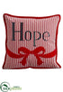 Silk Plants Direct Stripe Hope Pillow - Red Beige - Pack of 2