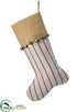 Silk Plants Direct Stripe Pattern Stocking With Bells - Red Beige - Pack of 6