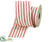 Stripe Linen Ribbon - Red Beige - Pack of 6