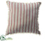 Silk Plants Direct Stripe Pattern Pillow With Bells - Red Beige - Pack of 6