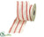 Stripe Linen Ribbon - Red Beige - Pack of 6