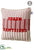 Merry Christmas Stripe Pillow - Red Beige - Pack of 6