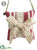 Merry Christmas Stripe Pillow Ornament - Red Beige - Pack of 12