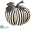 Silk Plants Direct Spider on Burlap Pumpkin - Black Beige - Pack of 6