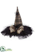 Silk Plants Direct Plaid Spider Witch Hat - Black Beige - Pack of 3