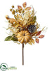 Silk Plants Direct Pumpkin, Berry, Pine Cone Spray - Tan Beige - Pack of 4