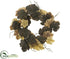 Silk Plants Direct Fig Leaf Wreath - Brown Beige - Pack of 4