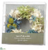 Silk Plants Direct Preserved Hydrangea Candle Ring - Green Beige - Pack of 12
