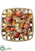 Silk Plants Direct Pumpkin, Berry, Corn Husk Wall Basket Decor - Orange Beige - Pack of 1