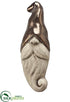 Silk Plants Direct Stoneware Santa Wall Decor - Bronze Beige - Pack of 2