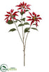 Silk Plants Direct Poinsettia Spray - Red - Pack of 6